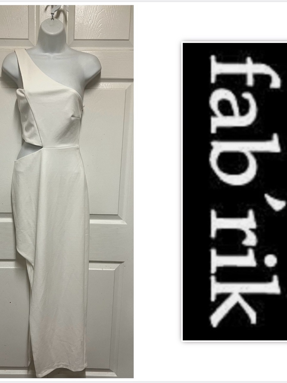Fab’rik White One Shoulder Cut Out Maxi Dress